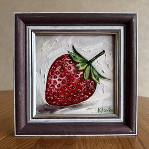 Strawberry oil painting, Still life painting, Fruit still life oil painting, Fruit oil painting, Vintage strawberry decor Strawberries art