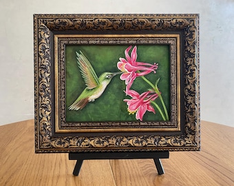 花と蜂の油絵【蜂と杏子】1点物の原画/作者サイン入り/真作/油彩画/希少品 花と蜂の油絵【蜂と杏子】1点物の原画/作者サイン入り/真作/油彩画/希少品