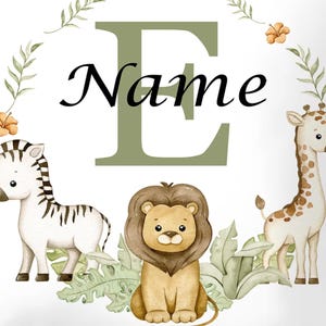 Personalized Animal Name Pillowcase - Kids Bedroom Decor, Wild Party Theme, Eco-Friendly Birthday Gift