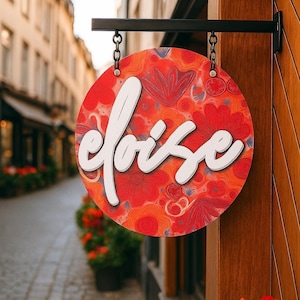 Blade Sign, Storefront Sign, Double Sided Sign, Round Hanging Sign, Business Logo Sign, Outdoor Shop Signboard, Metal Flag Sign, Salon Sign