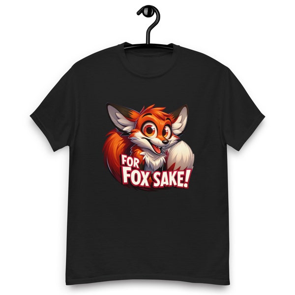 Fox Slogan T-Shirt – 'For Fox Sake' Funny Fox Graphic Tee – Free Shipping – Perfect Gift for Animal Lovers and Humor Enthusiasts