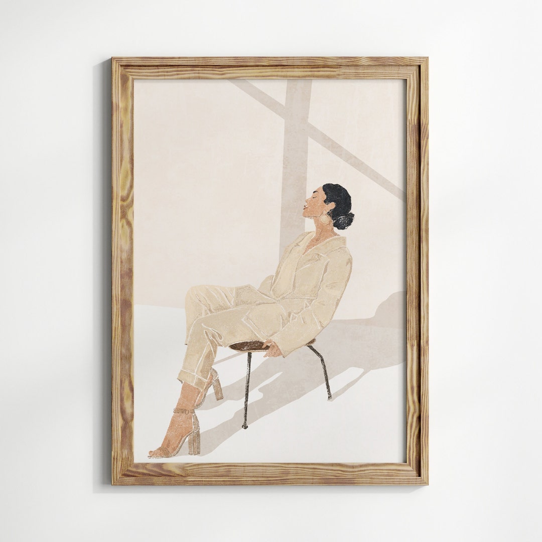 Mid Century Woman Art Wall Decor Art Minimalist Print Modern Abstract ...