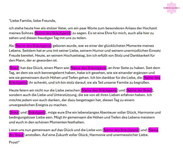 Was Sagt Der Vater Bei Der übergabe Der Braut Vorlage Für Rede Des Vater Des Bräutigams Strukturierter Leitfaden