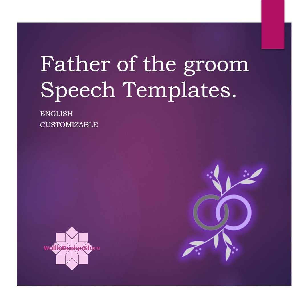 Father of the Groom Speech Templates Customizable. Etsy