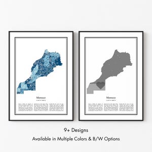 Morocco Map Poster, Morocco Wall Art Print, Morocco Travel Map Poster, Morocco Home Decor Gift