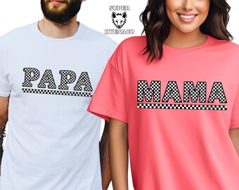 Camicia a quadretti per mamma e papà Felpa a quadretti per mamma e papà Regalo per la festa della mamma Regalo per la festa del papà Coppia abbinata.