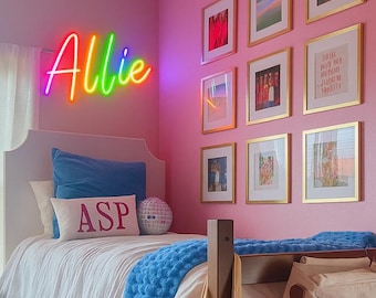 Custom Multicolor Neon Name Sign: College Dorm Decor, Light Up Sign