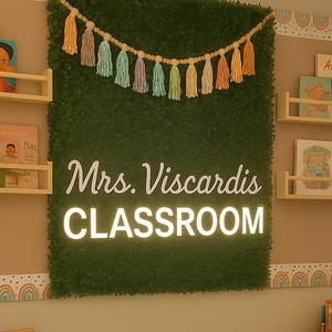 Teacher Name Neon Sign For Classroom, Classroom LED  Decor,Teacher Welcome Sign, Gift for Teacher,Classroom Door LED Hanger, Back To School