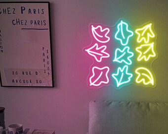 Hi Hi Leaves Neon Sign, Heartstopper Inspired Neon Sign, Personalized Gift, Home Wall Decor, Nick and Charlie