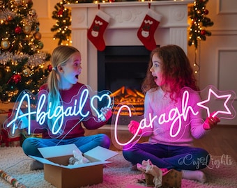 Personalized Kid Name Neon Sign, Custom Christmas Gift For Kids, Bedroom Decor for Girl, Nursery Wall Art, Birthday Gift