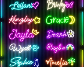 Custom Kid Name Neon Sign: LED Nursery Art