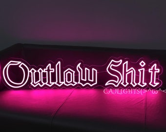 Custom Gothic Name Neon Sign: Old English Font Decor