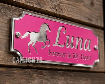 Custom Laser Cut Horse Stable Name Plate/Plaque, Barn Door Sign, Horse Door Sign, Pony Door Name Sign