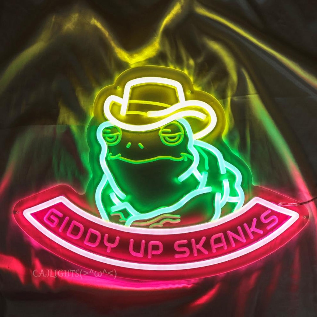 Custom Cowboy Frog Neon Sign: Giddy up Game Room Decor - Etsy