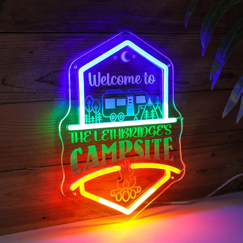 Custom Campsite Neon Sign: Personalized Camper Decor - Etsy