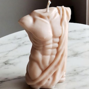Skulptur Kerze Männerkörper Antike Kerze Gips Optik Figur Kerze Kunst Kerze Deko Geschenk Körper Kerze Apollon Body