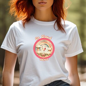 Vintage wine themed shirt On Cloud wine Gift for wife Gift for friend