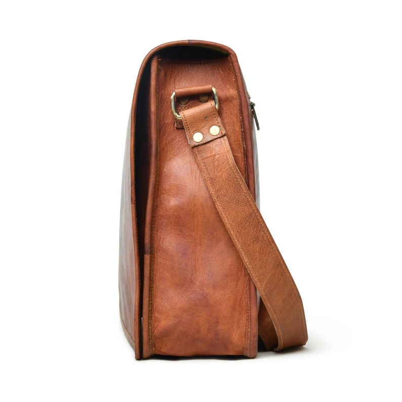 Men's Leather Messenger Bag, Crossbody Laptop Bag, Satchel Distressed Bag, Leather Shoulder Bag, Leather Laptop Bag, Best Gift for Him zdjęcie 3