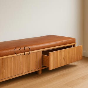 Custom Buffalo Leather Bench Cushion: Window Seat Pad, Any Size
