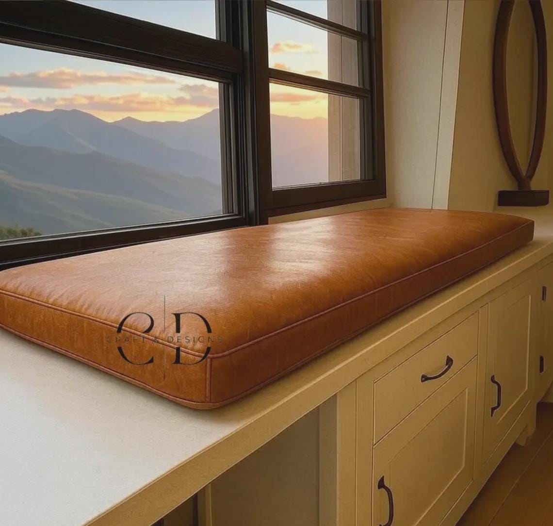 Custom leather bench cushion - Etsy 日本