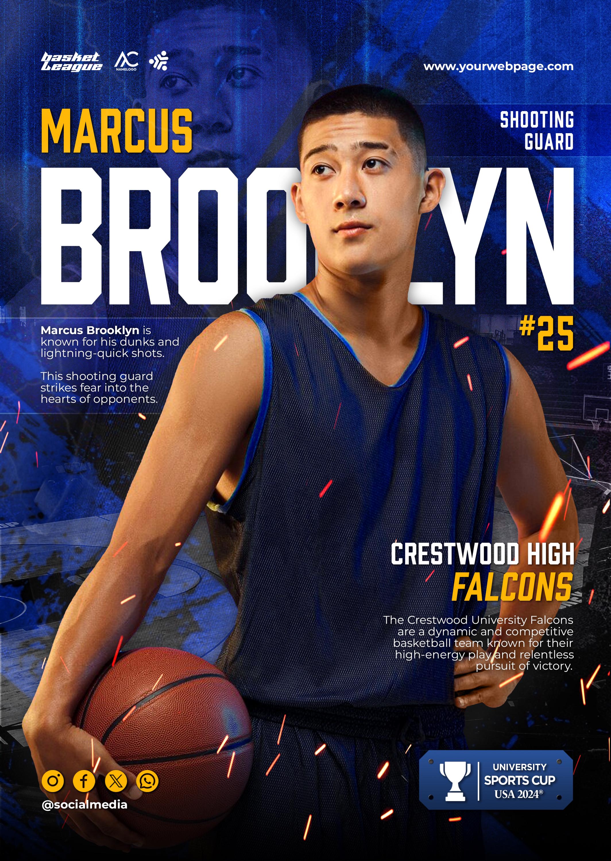 Basketball Poster Template | Editable Sports Photography PSD - Etsy