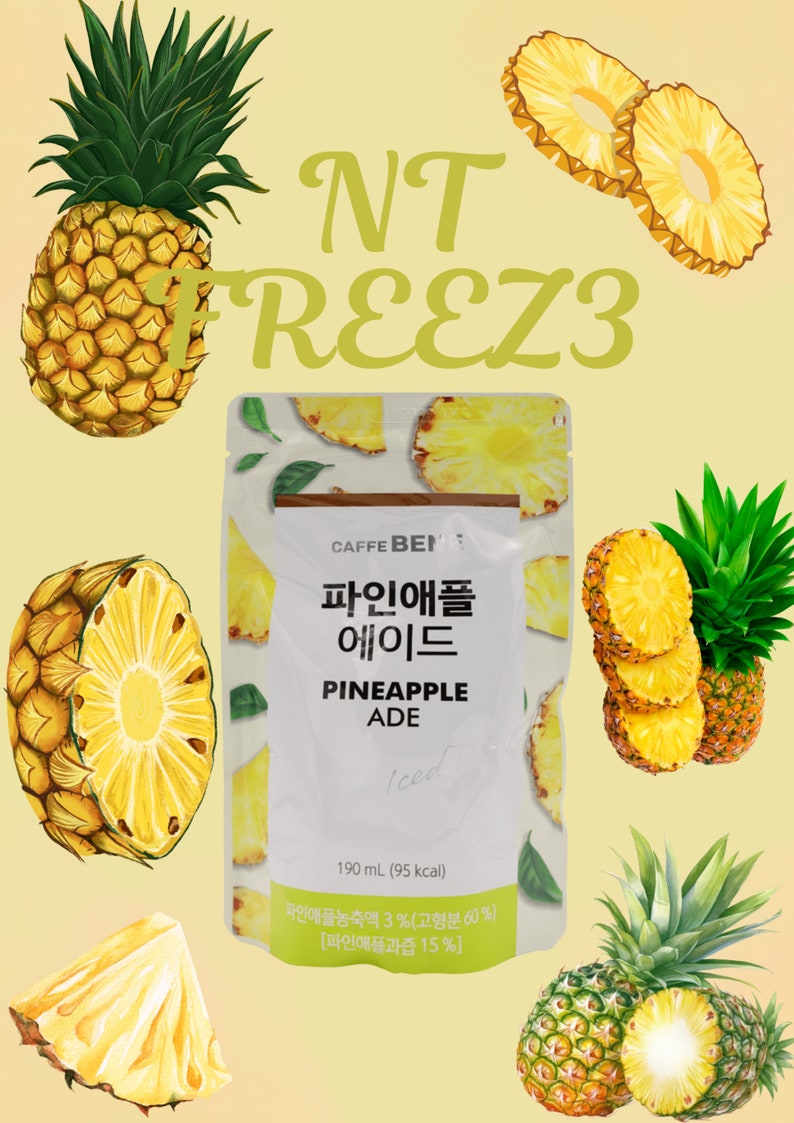 Bebida coreana en bolsa / Bebida asiática / Bebida coreana / Bebida en bolsa / Bebida coreana / Pineapple