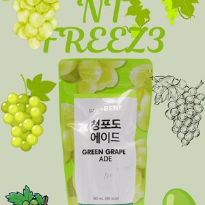 Bebida coreana en bolsa / Bebida asiática / Bebida coreana / Bebida en bolsa / Bebida coreana / Green grape