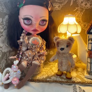Ooak Blythe doll and hand made Teddy Blythe friend