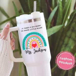 Custom Teacher 40 oz Tumbler, Personalized Teacher Cup, Teacher Name Tumbler, Teacher Appreciation Gift, Back to School Gift, Teach Cup