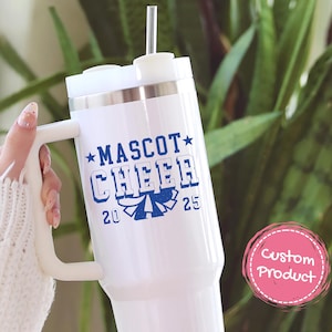 Personalized Cheer 40 oz Tumbler with Straw, Custom Name Cheerleader Cup, Cheer Coach Gift, Cheer Mom Mug, Cheer Team Spirit Tumbler