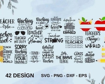 Lehrer SVG Bundle - Retro Zitate, Apple Designs (svg, png, dxf, eps)