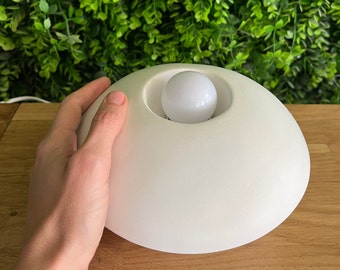Ceramic white lamp, Author's design, Embodying the philosophy of the Chinese game of Go, Handmade, Harmony and minimalism