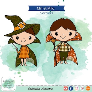 The Wizards - Mili and Milo Digital Stamps / Digistamps