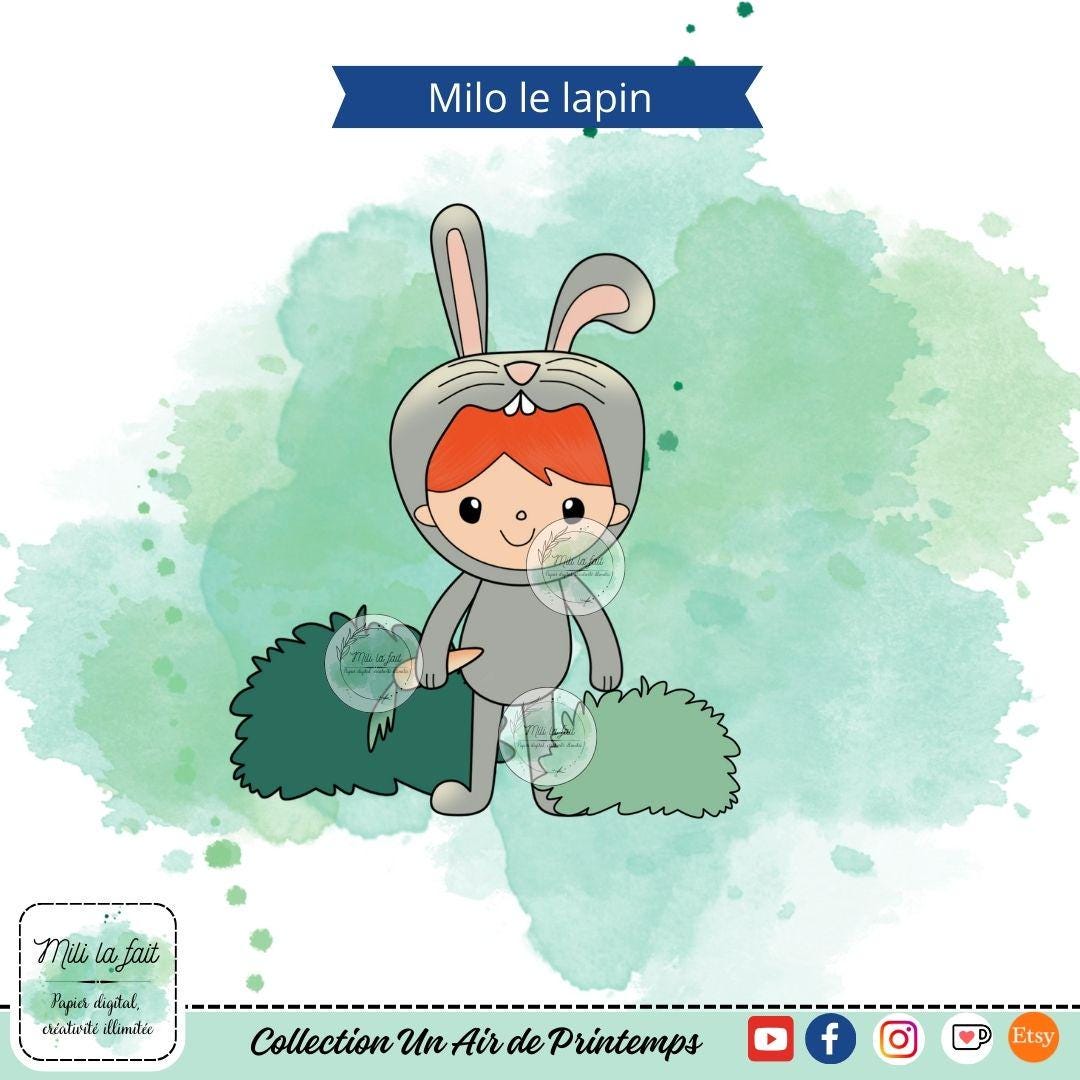 Milo Death Simon Rabbit Milo the Rabbit - Digistamps / Digital Stamps SCRAPBOOKING - Etsy