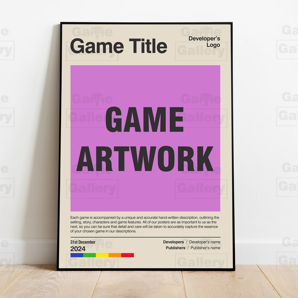 Custom Video Game Print and Digital Download Personalised Game Print Gaming Wall Art Gamer Gift Printed Videogame Poster Gaming Room Sign