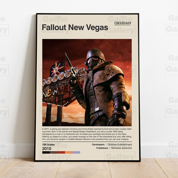 Fallout New Vegas Poster Gaming Room Poster Video Game Poster Gaming Wall Decor Gaming Art Gaming Print Poster Game Wall Art Gamer Gift