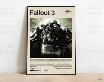 Fallout 3 Poster Gaming Room Poster Video Game Poster Gaming Wall Decor Gaming Art Gaming Print Poster Game Wall Art Gamer Gift Bethesda FO3