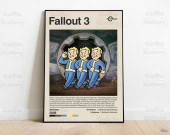 Fallout 3 Poster Gaming Room Poster Video Game Poster Gaming Wall Decor Gaming Art Gaming Print Poster Game Wall Art Gamer Gift Bethesda FO3