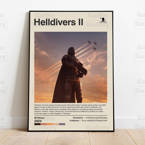 Helldivers II Poster Gaming Room Poster Video Game Poster Gaming Wall Decor Gaming Art Gaming Print Poster Game Wall Art Gamer Gift