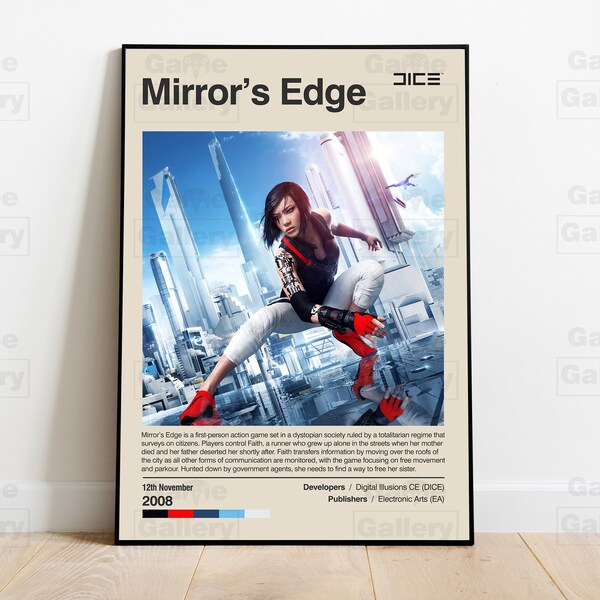 Mirror's Edge Poster Gaming Room Poster Video Game Poster Gaming Wall Decor Printed Gaming Art Gaming Print Poster Game Wall Art Gamer Gift