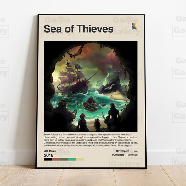 Sea of Thieves Poster Gaming Room Print Video Game Printed Poster Gaming Wall Decor Gaming Art Gaming Poster Wall Art Gamer Gift SoT