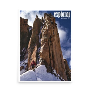 Limitierte Auflage Vintage Explorar Werbeplakat, Außendruck, Patagonia Katalog, Magazin Retro Werbung, 90er Jahre Retro Werbung, Klettern