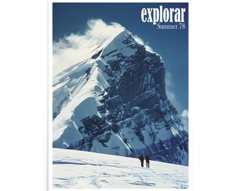 Limited Edition Vintage Explorar Advertising Poster, Outdoor Print, Patagonia Catalogue, Retro Advertisement, 90s retro Ad, snow, mountains