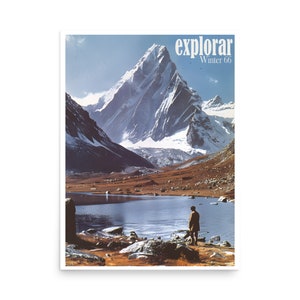 Cartel publicitario Vintage Explorar de edición limitada, impresión al aire libre, catálogo de la Patagonia, publicidad retro de revista, anuncio retro de los años 90, naturaleza