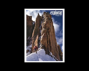 Limited Edition Vintage Explorar Advertising Poster, Outdoor Print, Patagonia Catalogue, Magazine Retro Advertisement, 90s retro Ad, climb