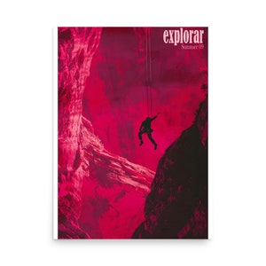 Cartel publicitario Vintage Explorar de edición limitada, impresión al aire libre, catálogo de la Patagonia, publicidad retro de revista, anuncio retro de los años 90, escalada