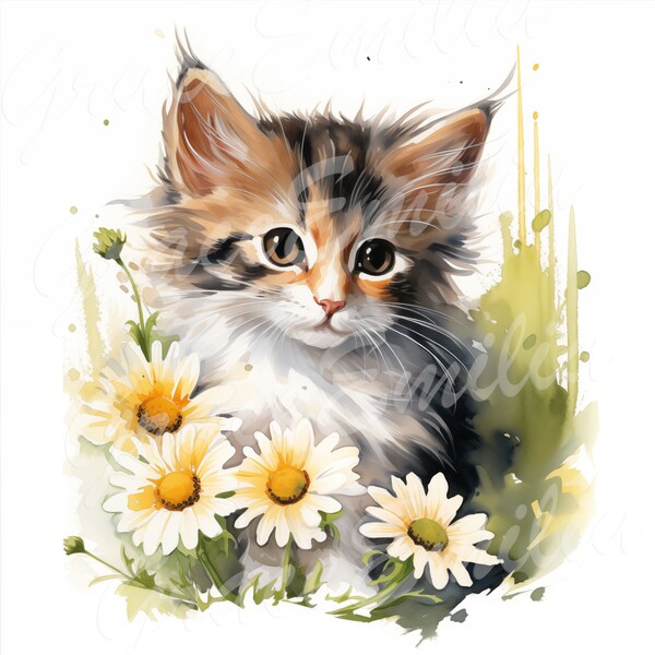 Kitten Watercolor - Etsy