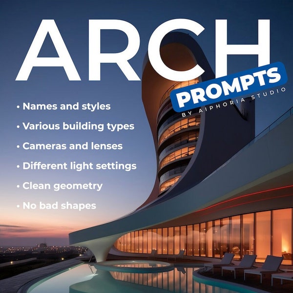 Architectural Midjourney Prompts, 10+ Best AI prompts, Digital Download
