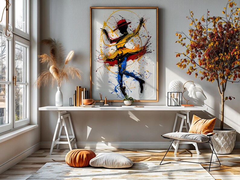 Motion Splatter Rhythm in Motion - Splatter Art of Dancers | Energetic Wall Decor - Etsy
