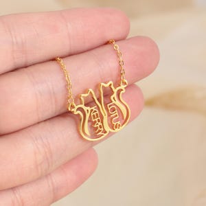 Collar con nombre de gato en plata S925, collar con nombre de gato, regalo conmemorativo de gato personalizado, joyería con letras de gato personalizadas, regalo de Navidad